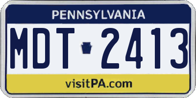 PA license plate MDT2413