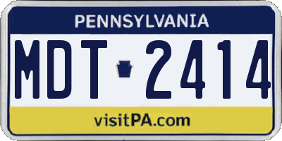 PA license plate MDT2414