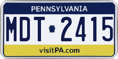 PA license plate MDT2415