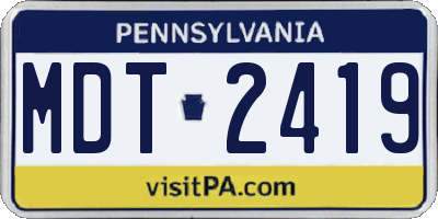 PA license plate MDT2419