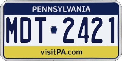 PA license plate MDT2421