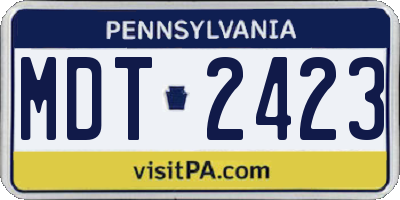 PA license plate MDT2423