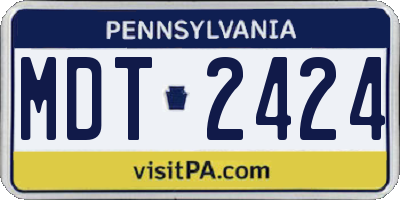 PA license plate MDT2424