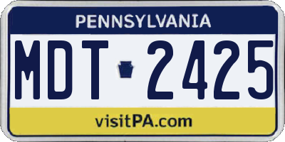 PA license plate MDT2425
