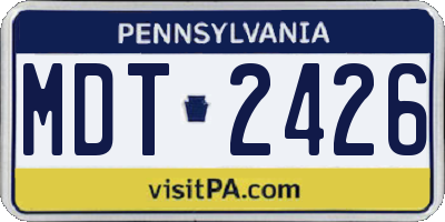 PA license plate MDT2426