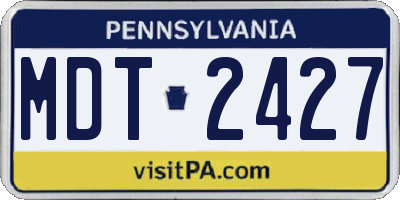 PA license plate MDT2427