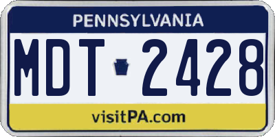 PA license plate MDT2428