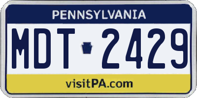 PA license plate MDT2429