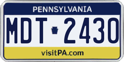 PA license plate MDT2430
