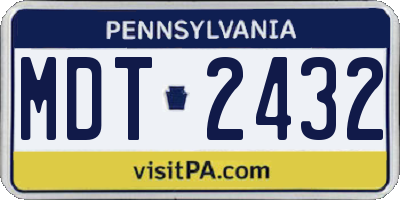 PA license plate MDT2432