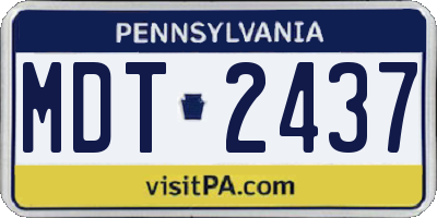 PA license plate MDT2437