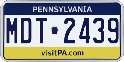 PA license plate MDT2439