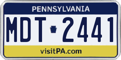 PA license plate MDT2441