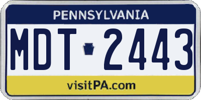 PA license plate MDT2443