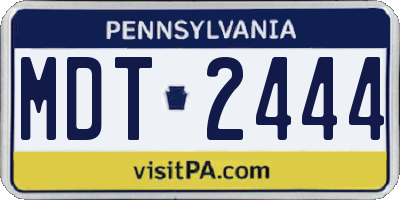 PA license plate MDT2444