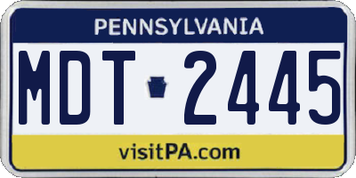 PA license plate MDT2445