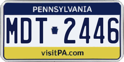 PA license plate MDT2446