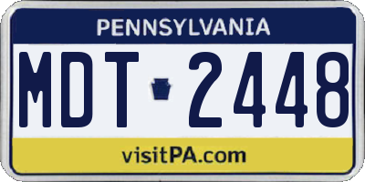 PA license plate MDT2448