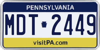 PA license plate MDT2449