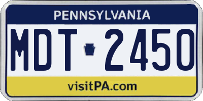 PA license plate MDT2450