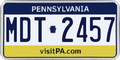 PA license plate MDT2457