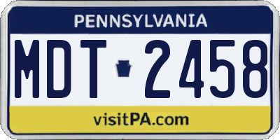 PA license plate MDT2458