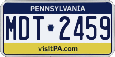 PA license plate MDT2459