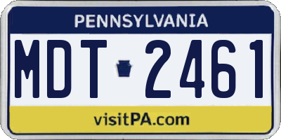PA license plate MDT2461