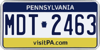 PA license plate MDT2463