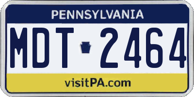 PA license plate MDT2464