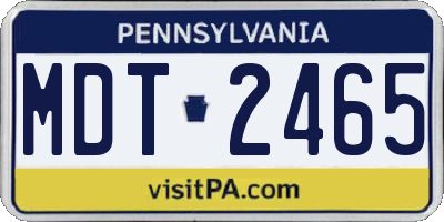 PA license plate MDT2465