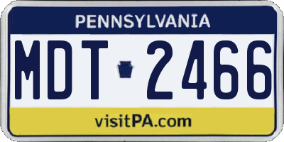 PA license plate MDT2466