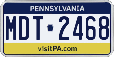 PA license plate MDT2468