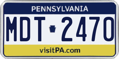 PA license plate MDT2470