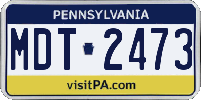 PA license plate MDT2473