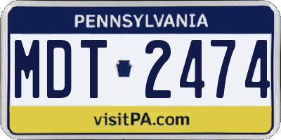 PA license plate MDT2474