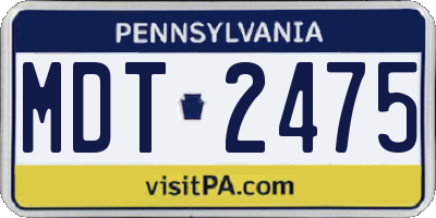 PA license plate MDT2475