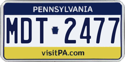 PA license plate MDT2477