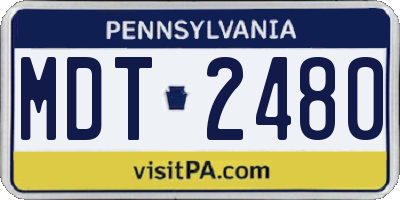 PA license plate MDT2480