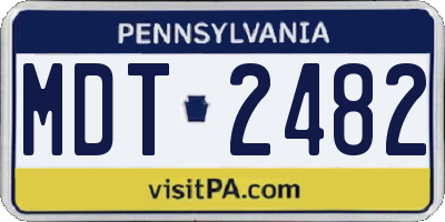 PA license plate MDT2482