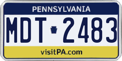 PA license plate MDT2483