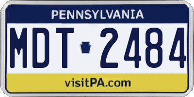 PA license plate MDT2484