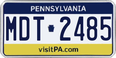 PA license plate MDT2485