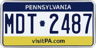 PA license plate MDT2487