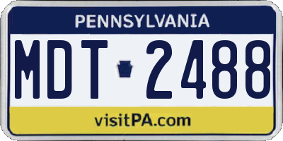 PA license plate MDT2488