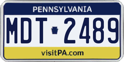 PA license plate MDT2489
