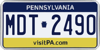 PA license plate MDT2490