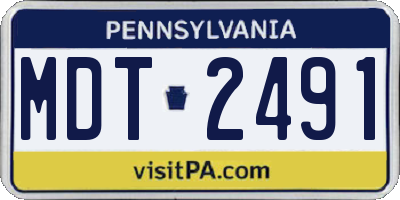 PA license plate MDT2491