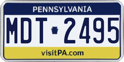 PA license plate MDT2495