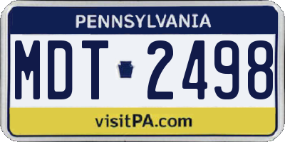 PA license plate MDT2498